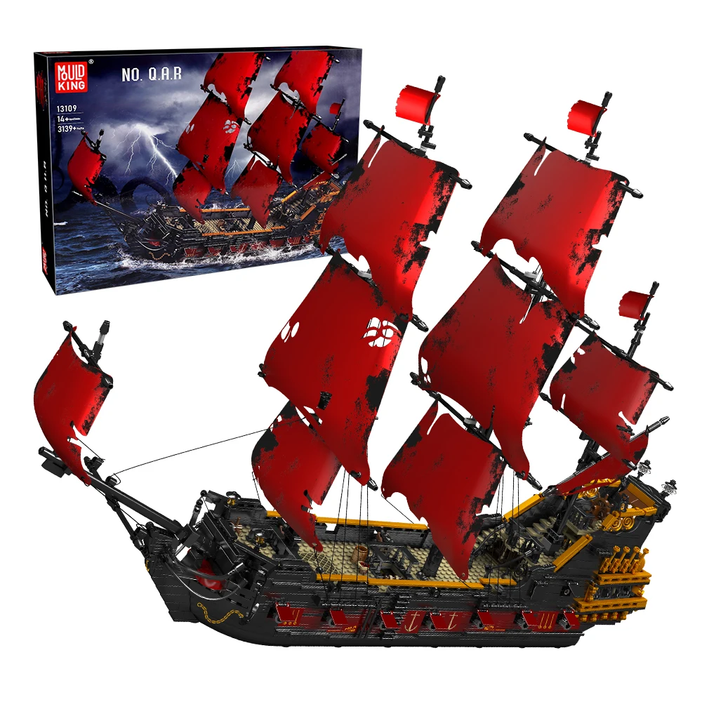 Mould King 13109 Ship Queen Revenges Pirate Ship Building Blocks